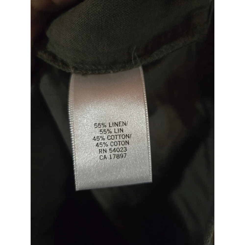 Banana Republic Martin Fit Cargo Pants Womens Gray Linen Cotton Cropped Utility
